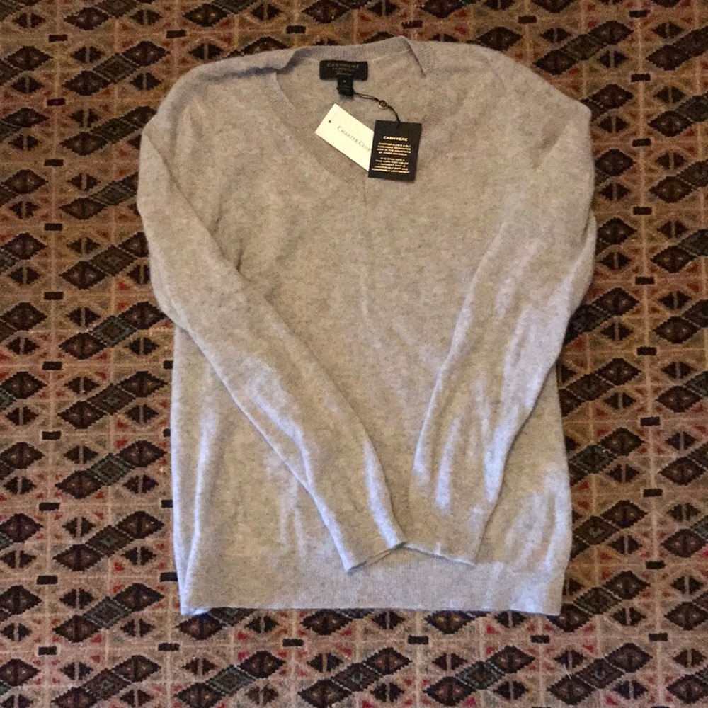 Grey 100% Cashmere Charter Club Sweater
